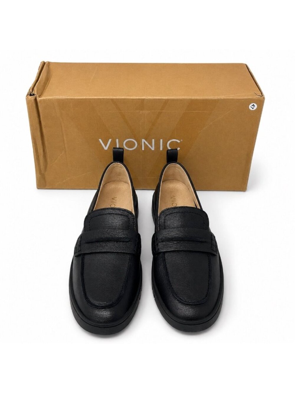 Vionic Chantel Penny Supportive Black Leather Slip-On Loafer Womens 5 Comfort Sh - Picture 8 of 10